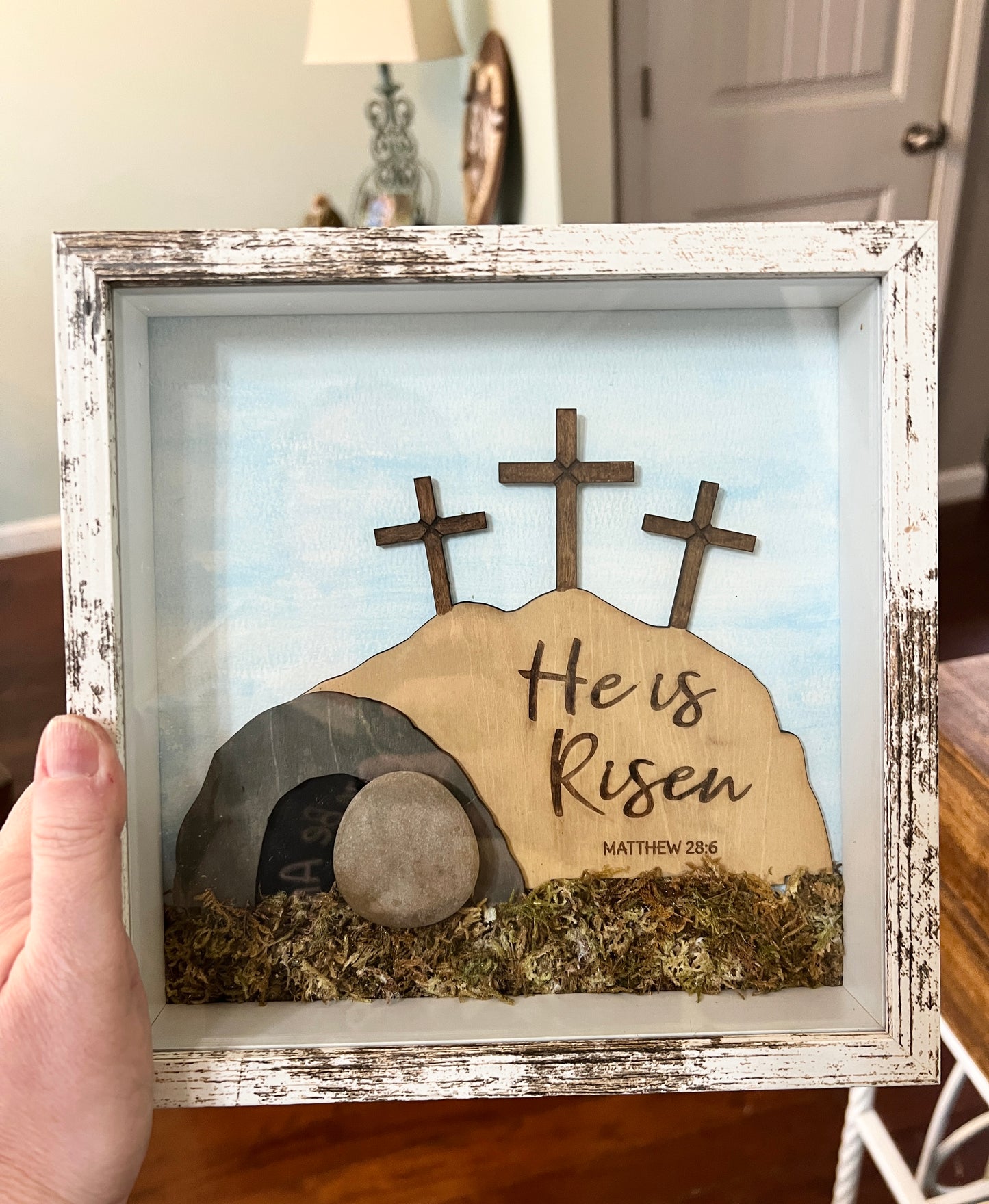 Custom - Empty Tomb Display - FRAMED - Hand made - Resurrection Sunday - Easter