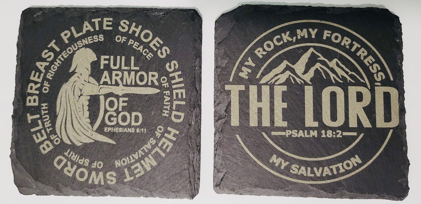 Custom Slate Coasters - Christian Themed | Father’s Day | Pastor Gift | Bible Study | Custom Birthday Gift | Christian Gifts