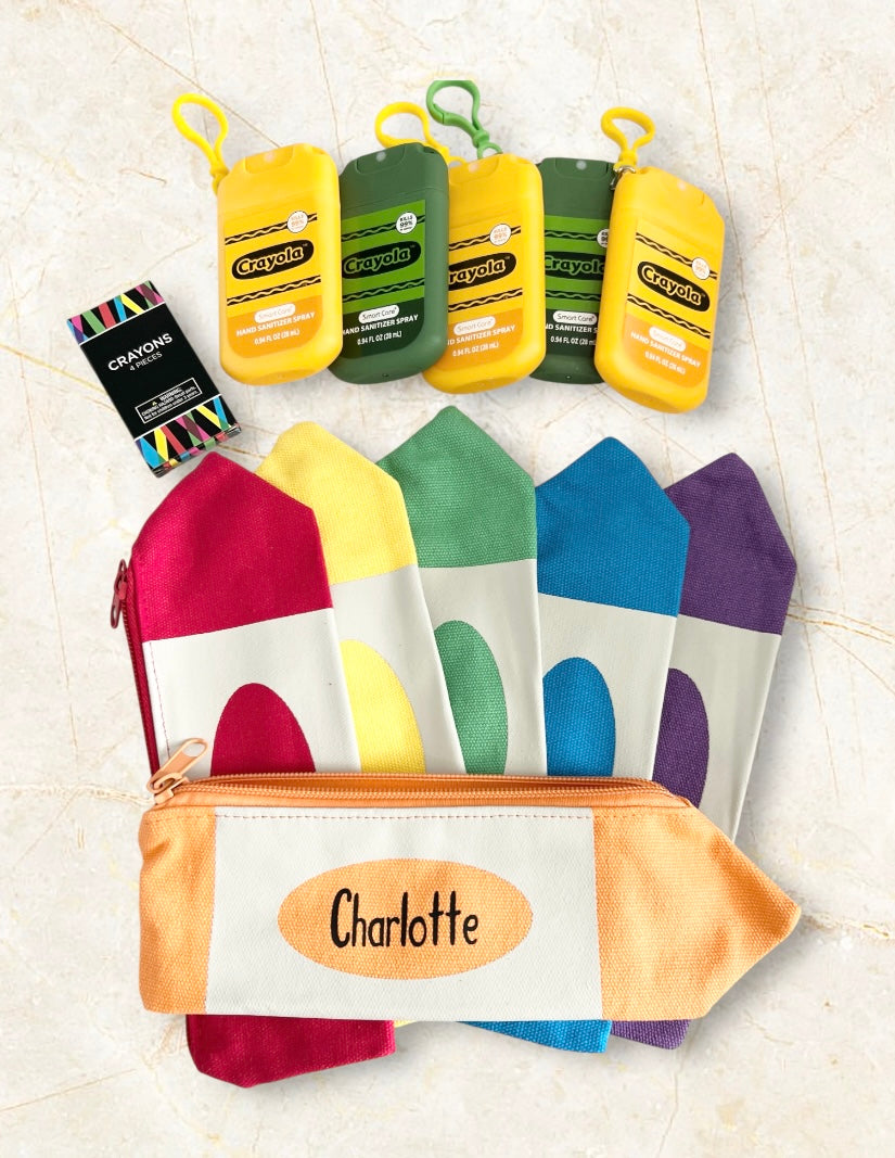 Custom Crayon/Pencil Pouch Bundle • Personalized • Busy Bag • Back to school • Shipping included