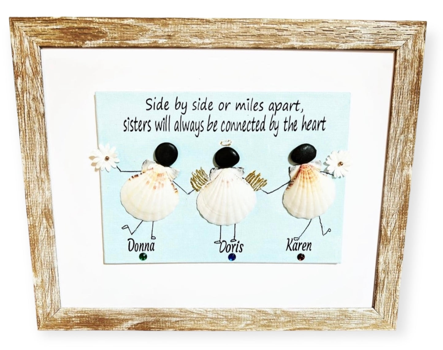 Family of 2 - 4 Custom Pebble/Shell Art