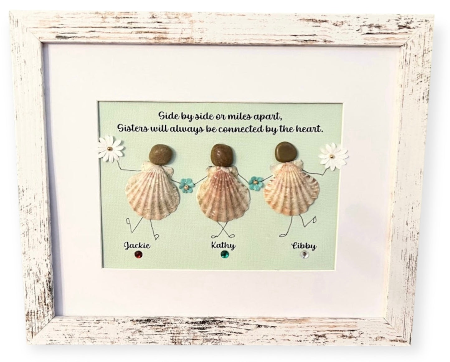 Family of 2 - 4 Custom Pebble/Shell Art