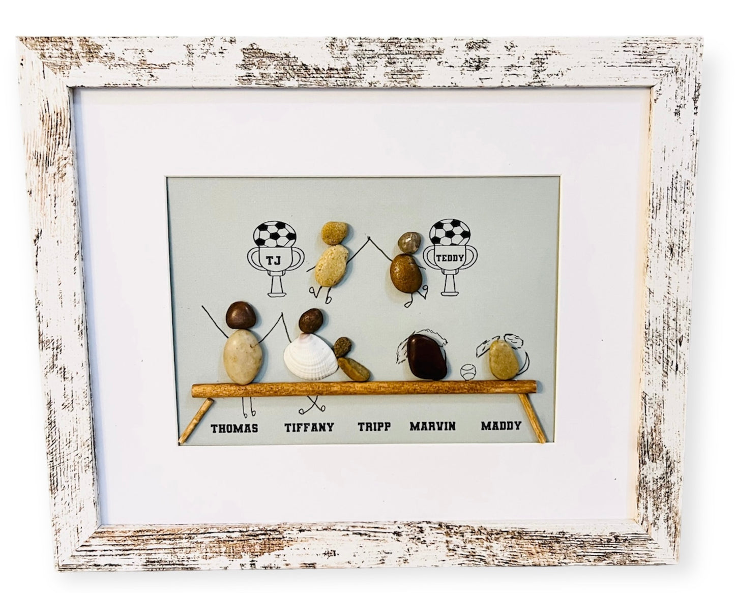 Family of 5 - 8 Custom Pebble/Shell Art