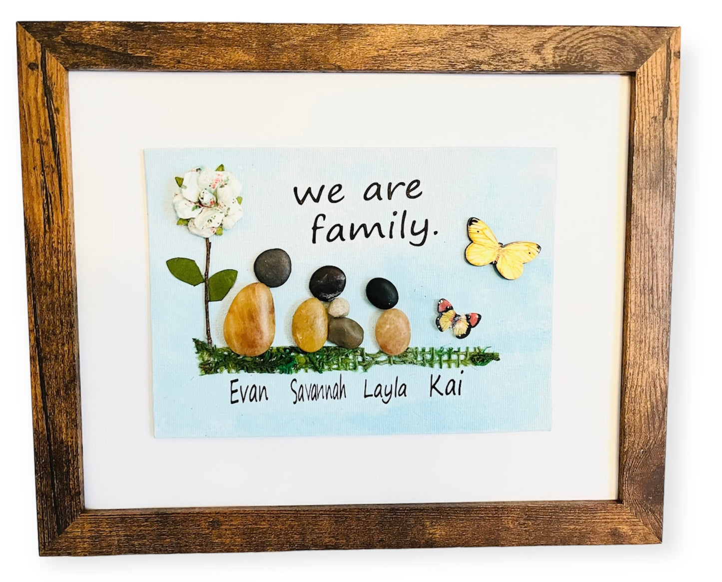 Family of 2 - 4 Custom Pebble/Shell Art