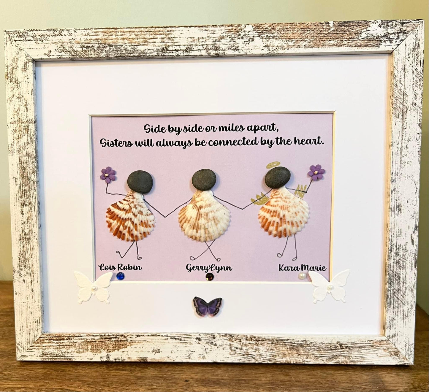 Family of 2 - 4 Custom Pebble/Shell Art