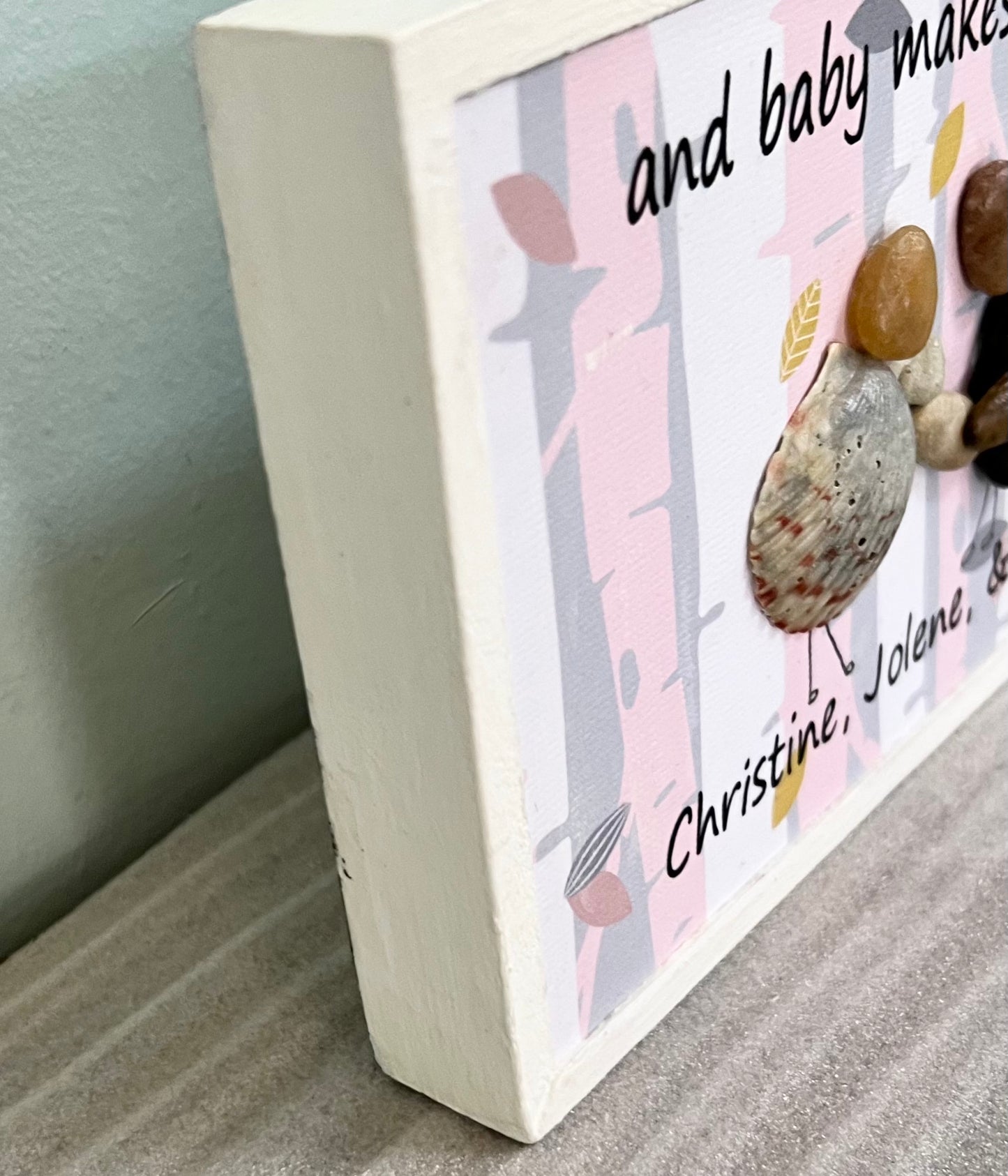 Baby Shower -Custom Pebble Art