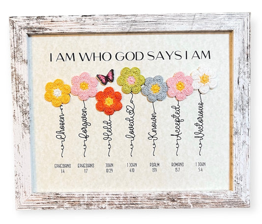 “I am who God says I am” - Christian Inspiration Framed Art -
