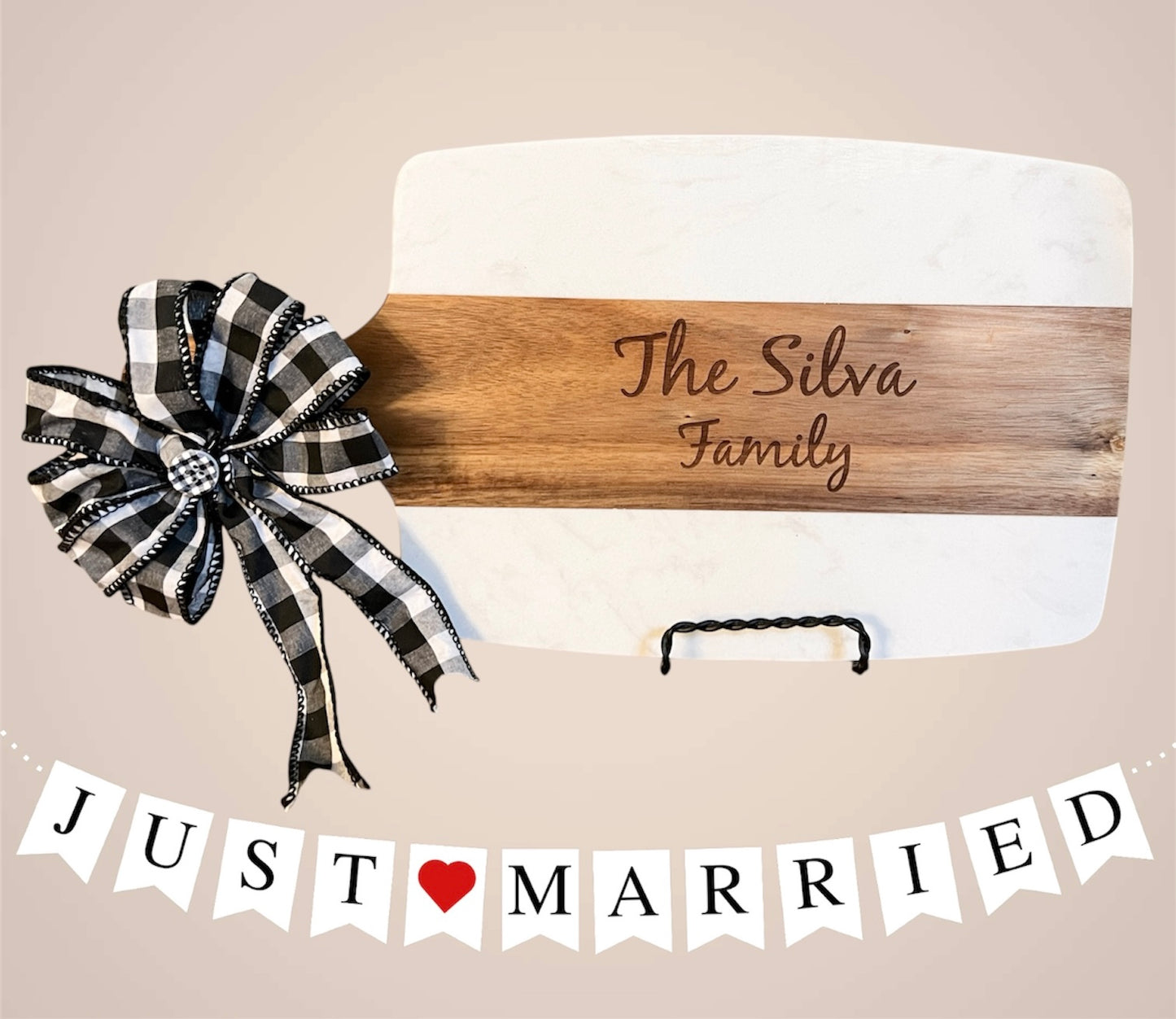 Custom | Engraved Wood & Marble Cutting Board | Wedding Gift | Pastor Gift | Bridal Shower | Anniversary Gift | House Warming Gift