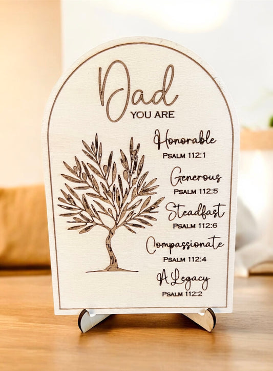 Engraved Bible Verses from Psalm 112 for Dad • Birthday, Father’s Day -