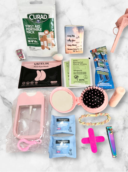 Custom Kit:  “On the Go” • Personalized Pouch • With OR Without Items • Make up Bag • Bridal • Travel Bag • Slumber Party