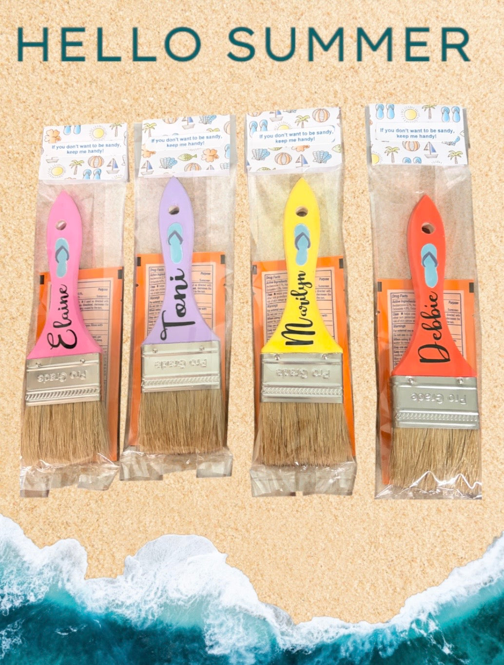 Beachy Brushes - Custom & Personalized - Various Colors