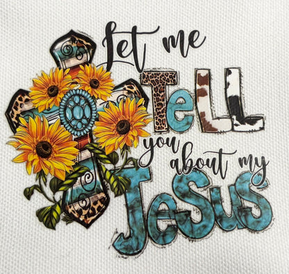 Christian Canvas Tote with Coordinating Zippered Pouch - Black Theme with Sunflowers