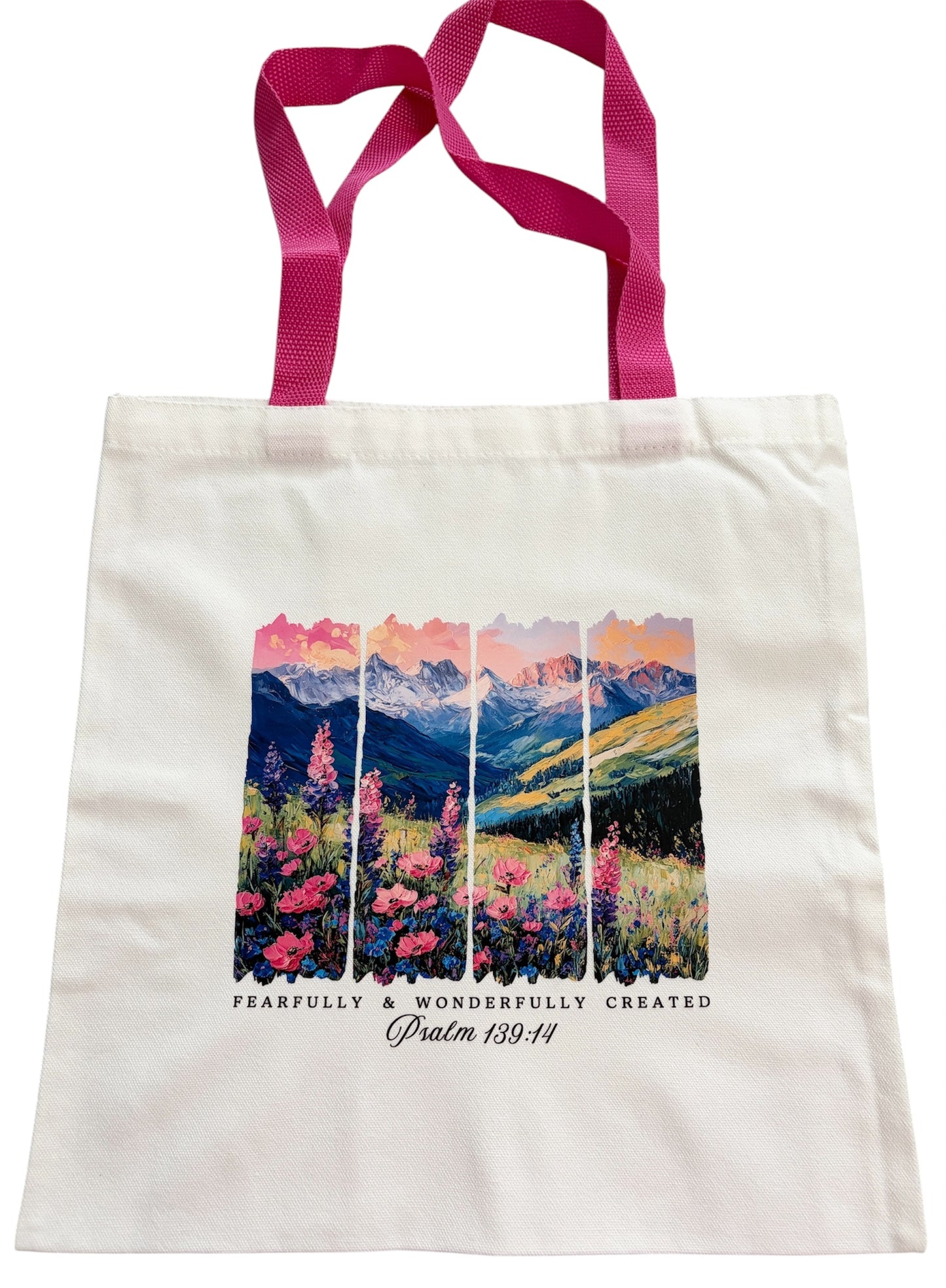 Christian Canvas Tote with Coordinating Zippered Pouch - Dark Pink Theme: