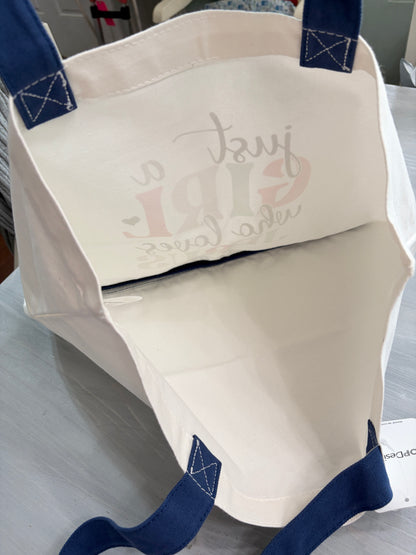 Christian Canvas Tote: “Just a girl who loves Jesus”- Large - Inspirational Gift