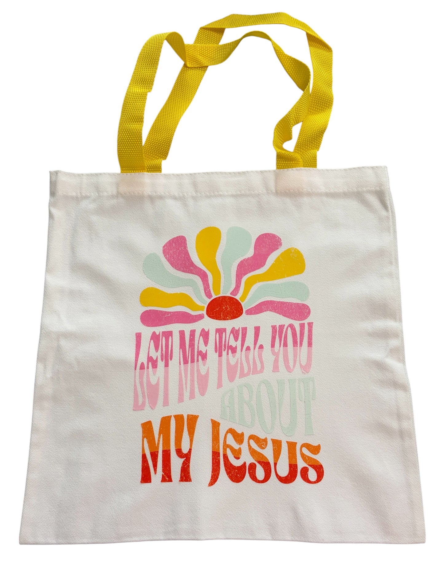 Christian Canvas Tote with Coordinating Zippered Pouch - Yellow Theme: