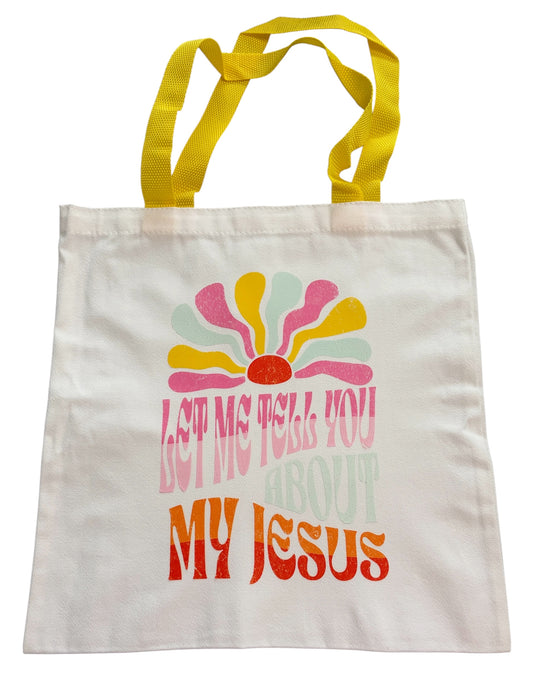 Christian Canvas Tote with Coordinating Zippered Pouch - Yellow Theme: